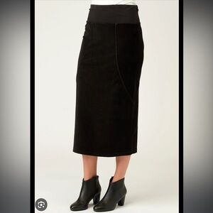 XCVI Black Blair Corduroy Slim Pencil Maxi Skirt Side Slit